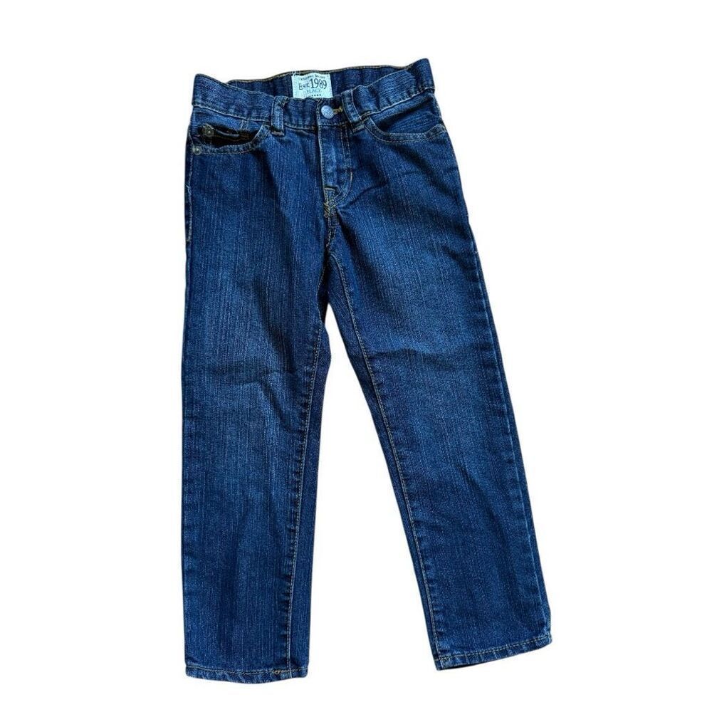 Youth Boys The Childrens Place Dark Rinse Adjustable Tab Skinny Jeans - Sz 5